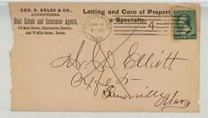 Mr. C. D. Ellit Oxford St Somerville 1888 Geo. R. Kelso & Co., Auctioneers, Real Estate and Insurance Agents